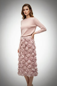 Pink 3D Flower Skirt