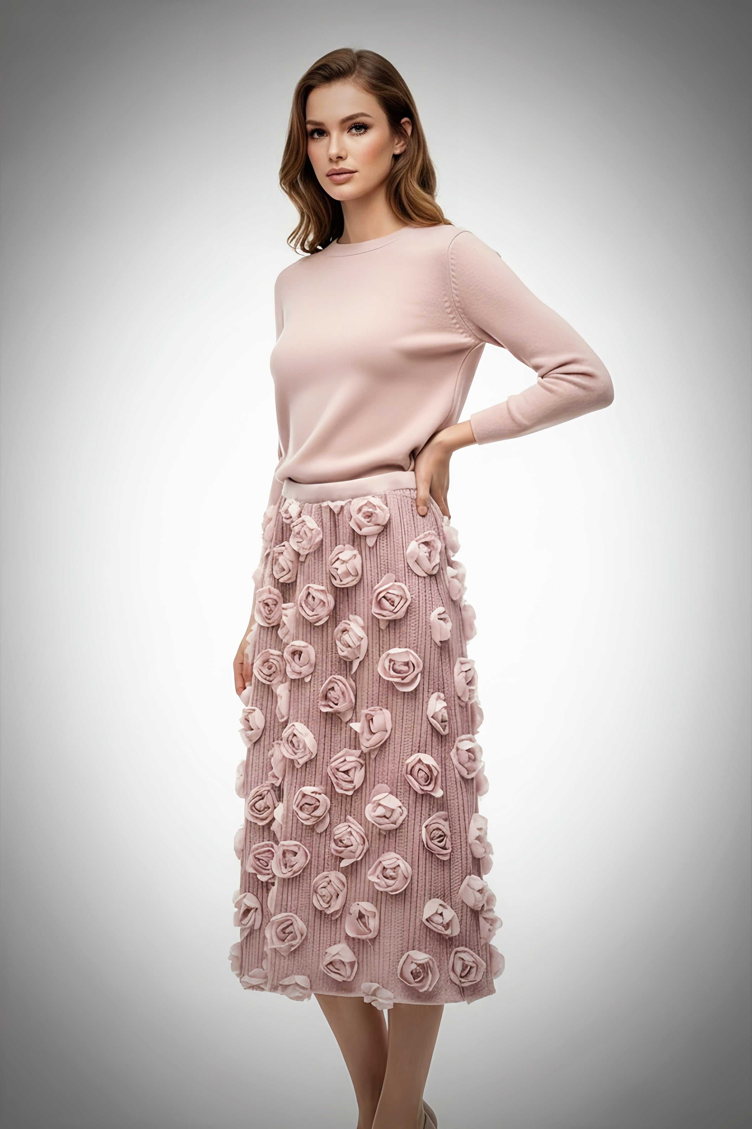 Pink 3D Flower Skirt