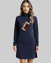 Navy Sequin Football Sweater Dress