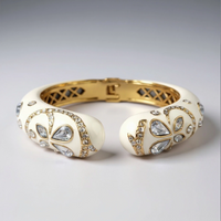 Off White Jeweled Cuff Bracelet
