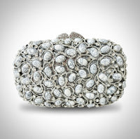 White and Silver Marble Clutch