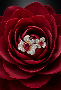Sterling Silver Ruby Double Flower Ring