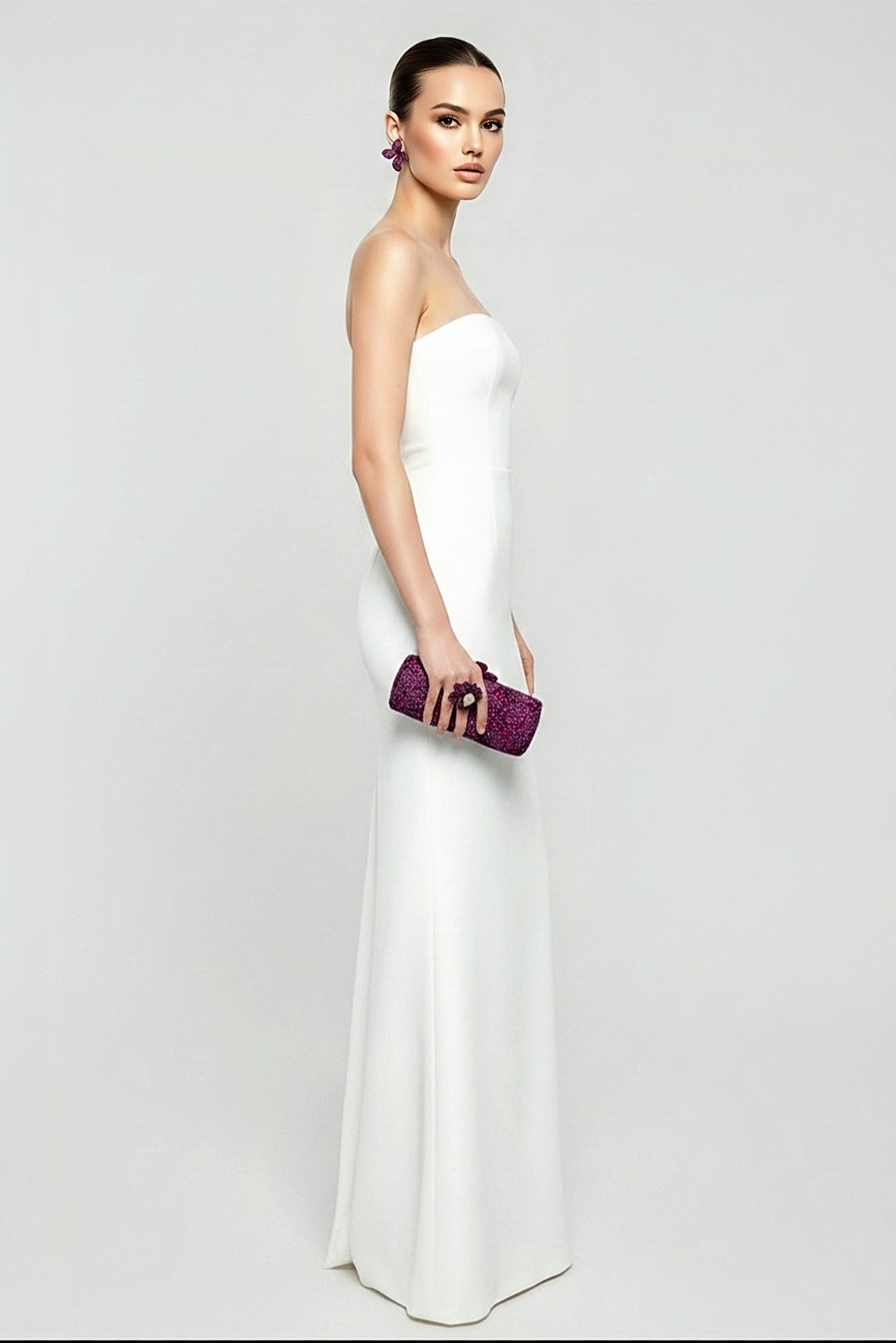 Purple Flower Crystal Clutch