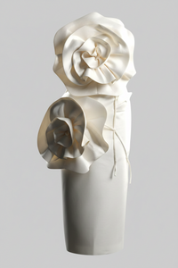 Cream 3D Flower Dress