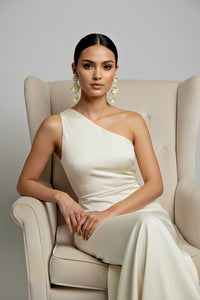 Cream Floral Drop Earrings