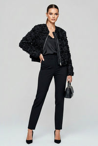 Black 3D Flower Jacket