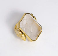 Goldtone Crystal Ring
