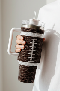 Brown Crystal Football Tumbler, 40 oz