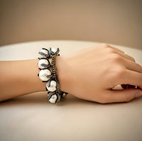 White Embellished Ball Bracelet