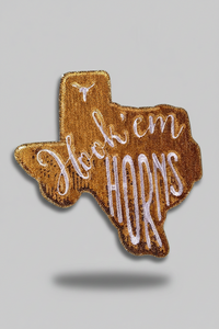 UT Hook'em Horns White Jean Jacket