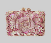 Pink and Gold Floral Crystal Clutch