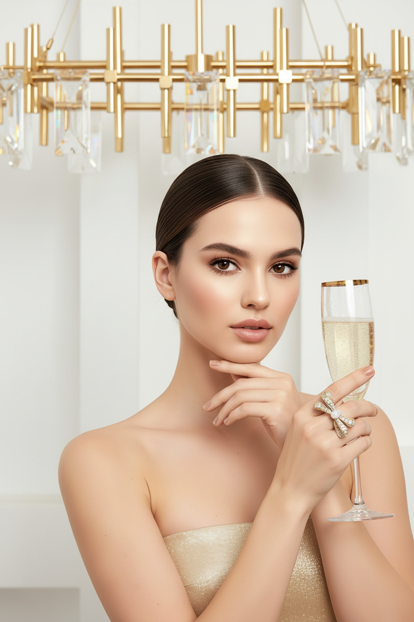 Sterling Silver Handmade Pave Bow Ring
