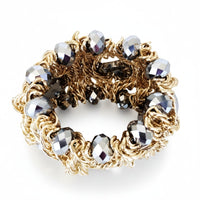 Gold and Silver Stretch Bracelet