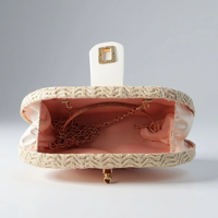 Ivory Rattan Clutch
