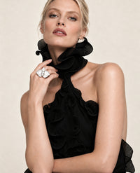 White Orchid Flower Ring