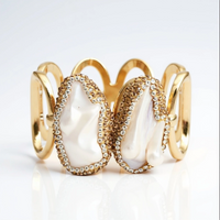 Gold Natural Baroque Pearl Bracelet