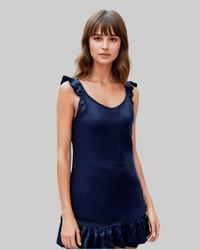 Navy Denim Sleeveless Dress