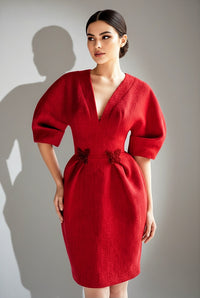 Red Butterfly Applique Dress