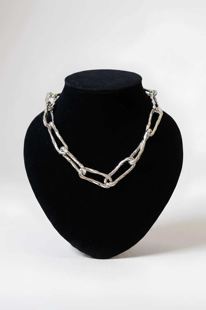 Silvertone Paperclip Necklace