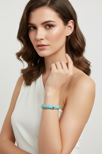 Light Blue and Gold Bracelet
