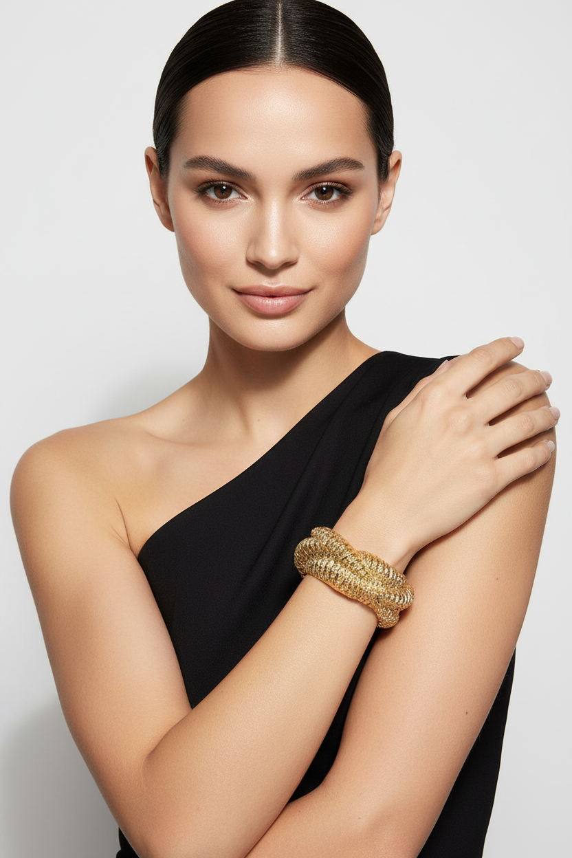Gold Twist Cuff Bracelet