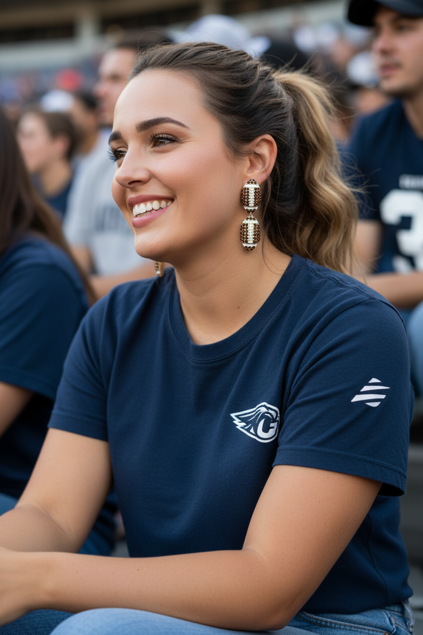 Football Dangle Earrings