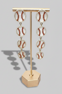 Baseball Drop Earrings