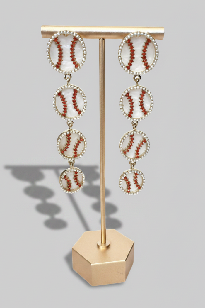Baseball Drop Earrings