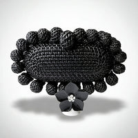 Black Rattan Clutch and Flower Ring