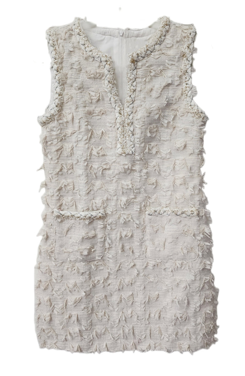 Ivory Tweed Mini Dress