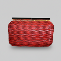 Red Rattan Clutch