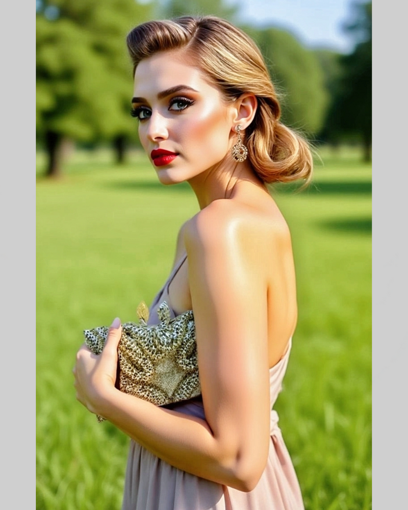 Gold Crystal Snake Clutch