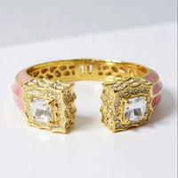 Pink Diamond Enamel Cuff Bracelet