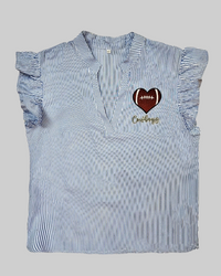 Blue Striped Football Heart Dallas Cowboys Shirt