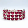 Sterling Silver Oval Cut Ruby Bracelet