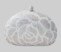 Silver and White Flower Clutch