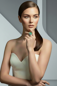Sterling Silver Exquisitely Detailed Iced Cut Paraiba Diamond Ring