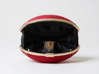 Red Crystal Football Clutch Purse