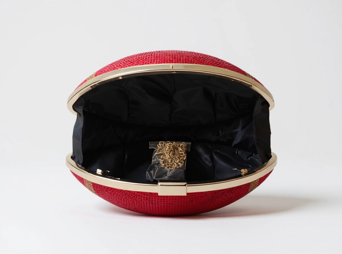 Red Crystal Football Clutch Purse