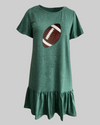 Green Sequin Football T-shirt Dress