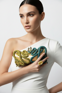 Snake Crystal Clutch and Sterling Silver Citrine Ring