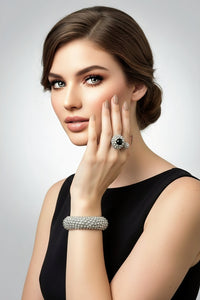 Silver Popcorn Cuff and Ring