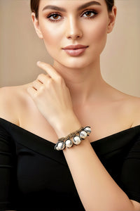White Embellished Ball Bracelet