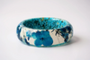 Blue Flower Resin Bangle