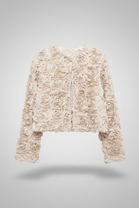 Ivory 3D Flower Jacket