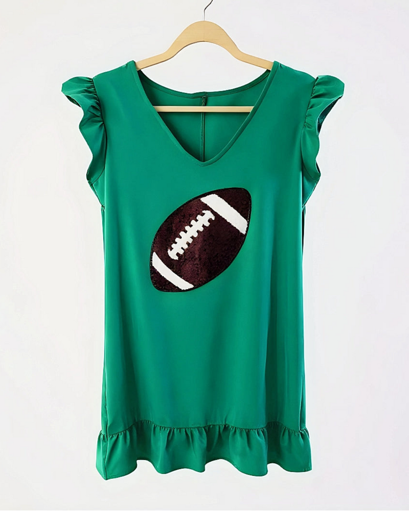 Green Sequin Football Mini Dress