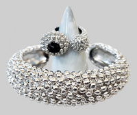 Silver Popcorn Cuff and Ring