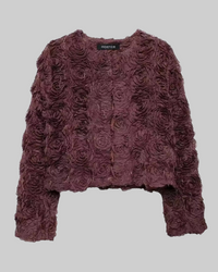 Burgundy 3D Flower Jacket