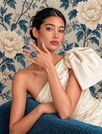 Sterling Silver Blue Blooming Flower Ring