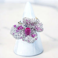 Sterling Silver Pink Flower Ring